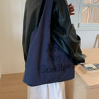 Giftwowo 1PC Large Capacity Embroidered Shoulder Bag – Fashionable & Versatile Canvas Tote, Underarm Bag for Students & Class