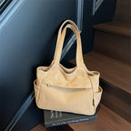 Giftwowo 1PC Canvas Bag for Women, Versatile Casual Tote Bag, Large Capacity Commuter Shoulder Handbag for Students, Classroom Tote