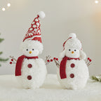 Giftwowo 1PC Christmas Snowman Decorations Cute Plush Gift Ornaments Desktop Holiday Cartoon Doll Fabric Pendant New Year Gift