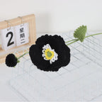Giftwowo 1PC Handcrafted Yarn Flower Bouquet – Crochet Faux Flower Arrangement with Skirt Edging, Ready-to-Display Yarn Flowers