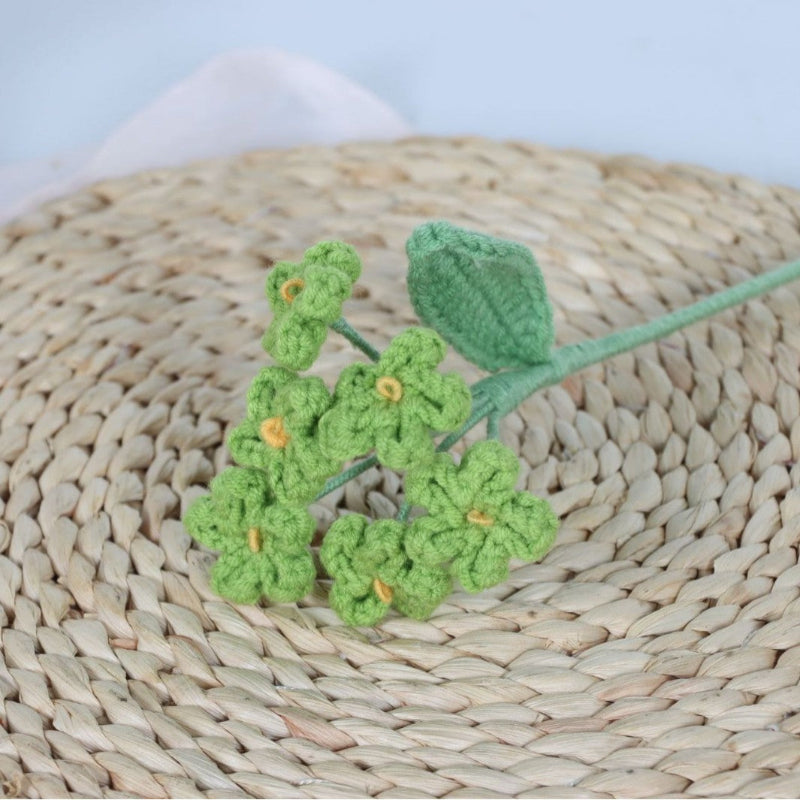 Giftwowo 1PC Forget-Me-Not Yarn Flowers – Handmade Crochet Faux Flowers, Perfect for Valentine's Day & Birthday Gifts