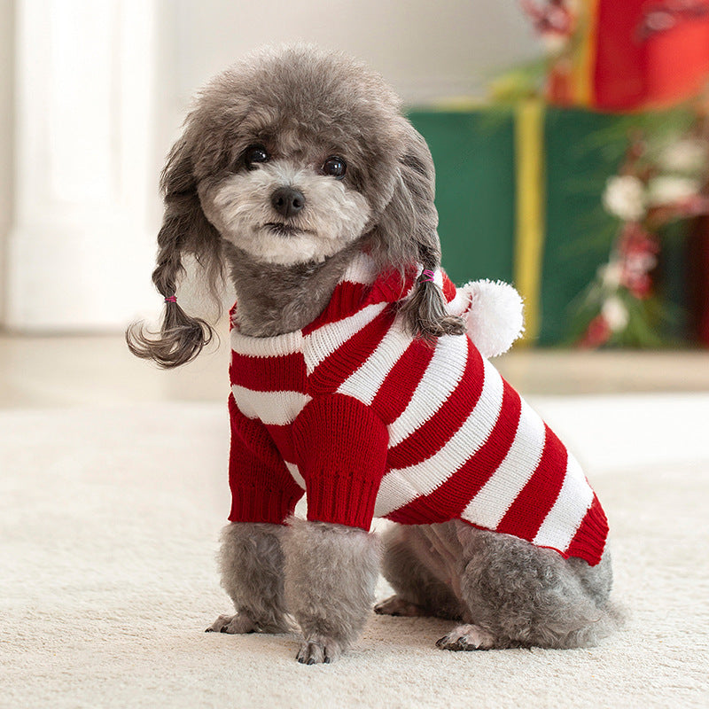 Giftwowo New Pet Clothing, Multi-Color Knitted Dog Sweater, Warm Two-Legged Casual Outfit for Fall & Winter