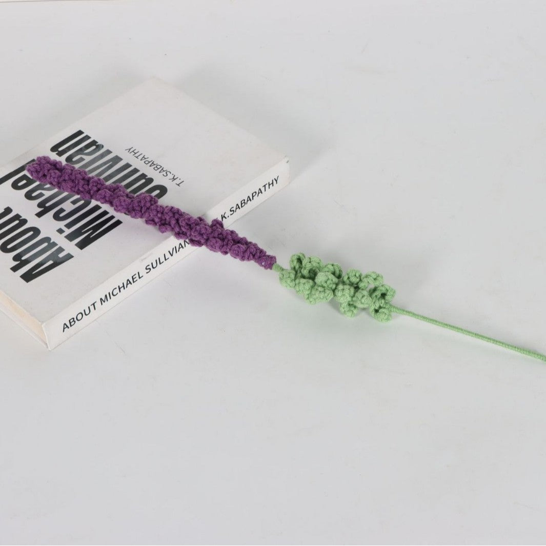 Giftwowo Handmade Lavender Yarn Flower Bouquet - Faux Lavender Flowers for Valentine's Day Gift & Home Decor