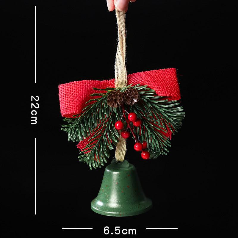 Giftwowo 1PC Christmas Bell Bow Ornament – Festive Christmas Decoration, Pinecone & Bell, Atmosphere Gift