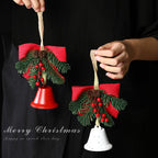 Giftwowo 1PC Christmas Bell Bow Ornament – Festive Christmas Decoration, Pinecone & Bell, Atmosphere Gift