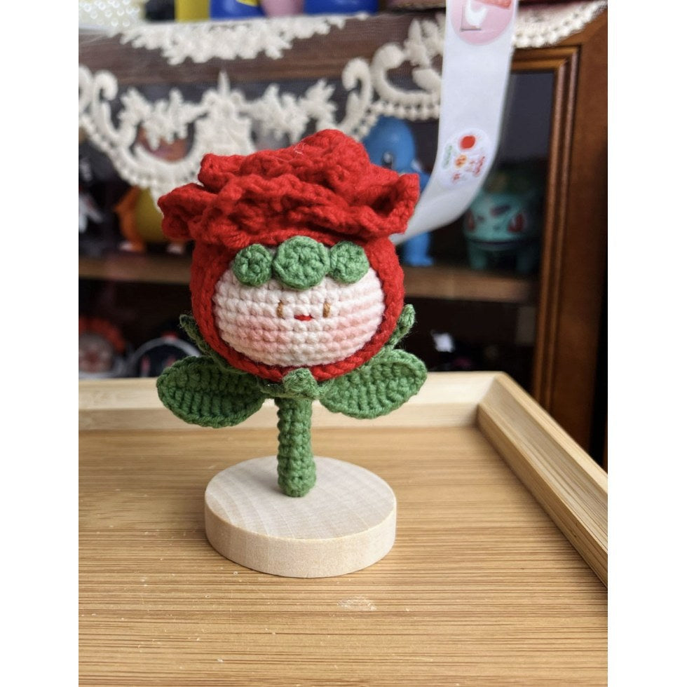 Giftwowo Handmade Yarn Flower Bouquet Dumpling Decoration – Finished DIY Crochet Gift for Teachers, Holiday Gift Idea
