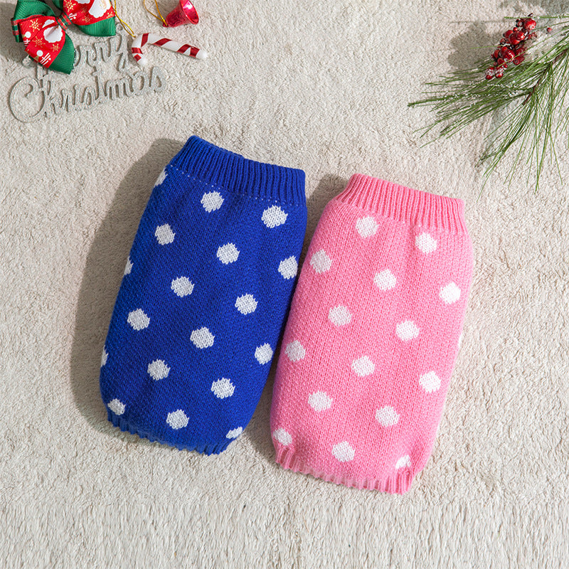 Giftwowo New Pet Clothing, Multi-Color Knitted Dog Sweater, Warm Two-Legged Casual Outfit for Fall & Winter