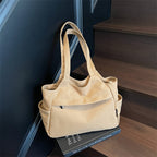 Giftwowo 1PC Canvas Bag for Women, Versatile Casual Tote Bag, Large Capacity Commuter Shoulder Handbag for Students, Classroom Tote