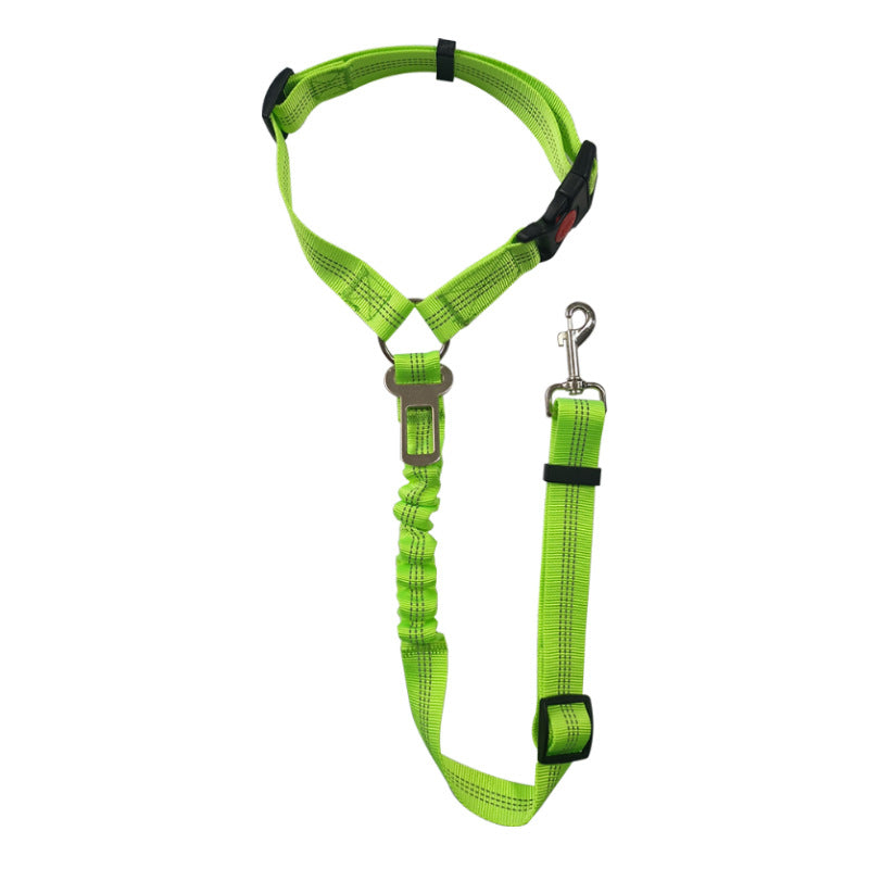 Giftwowo Car Safety Pet Leash – Elastic Retractable with Double-Sided Reflective Straps for Teddy & Pomeranian Dogs