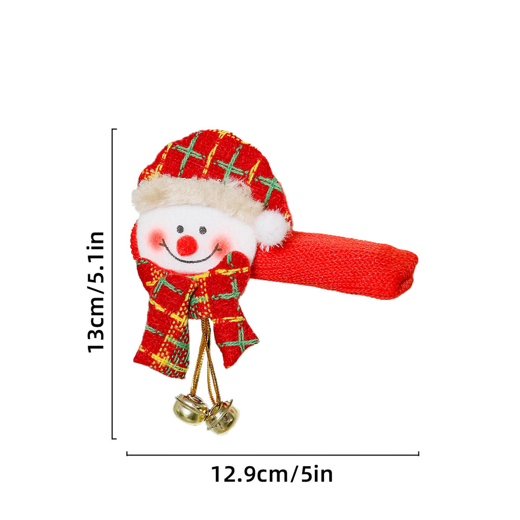 Giftwowo 1PC Christmas Decor – Cartoon Santa with Bells Door Handle Cover, Anti-collision & Anti-static Protector for Room Handles