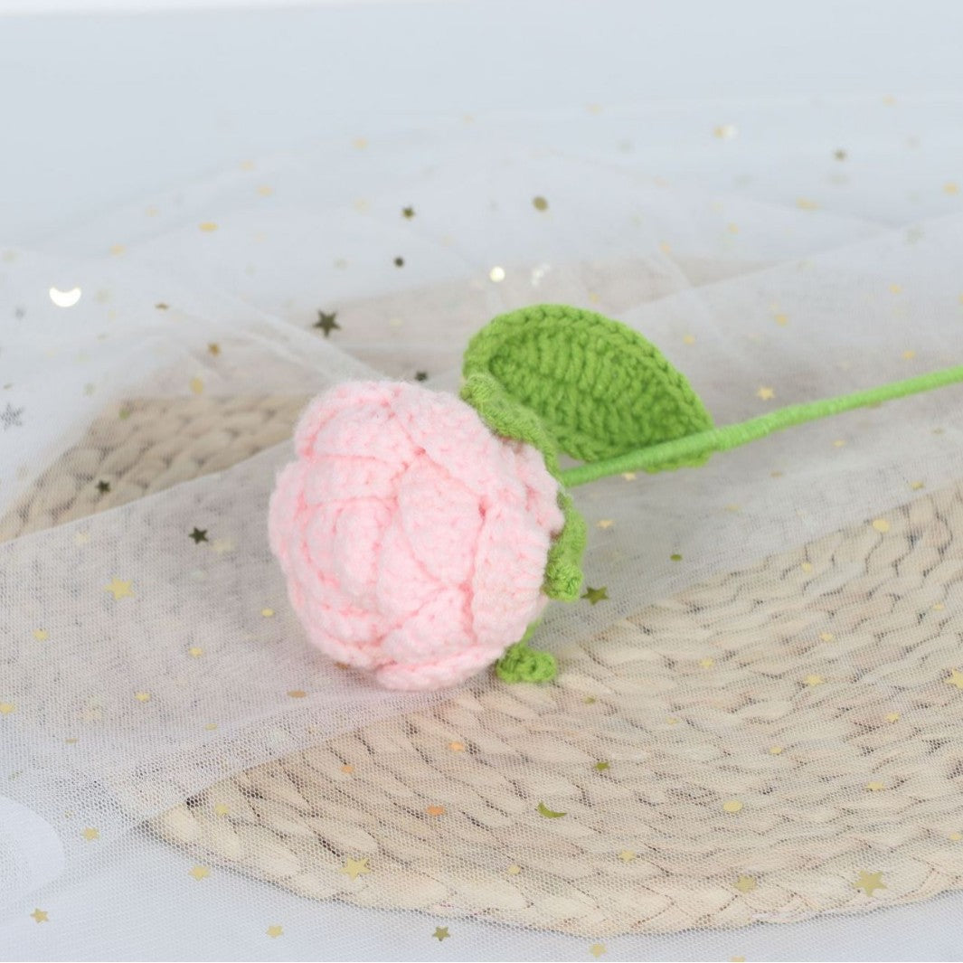 Giftwowo Handmade Yarn Rose Bouquet - Knitted Yarn Flowers for Mother's Day, Handcrafted Flower Bouquet, Crochet Yarn Roses