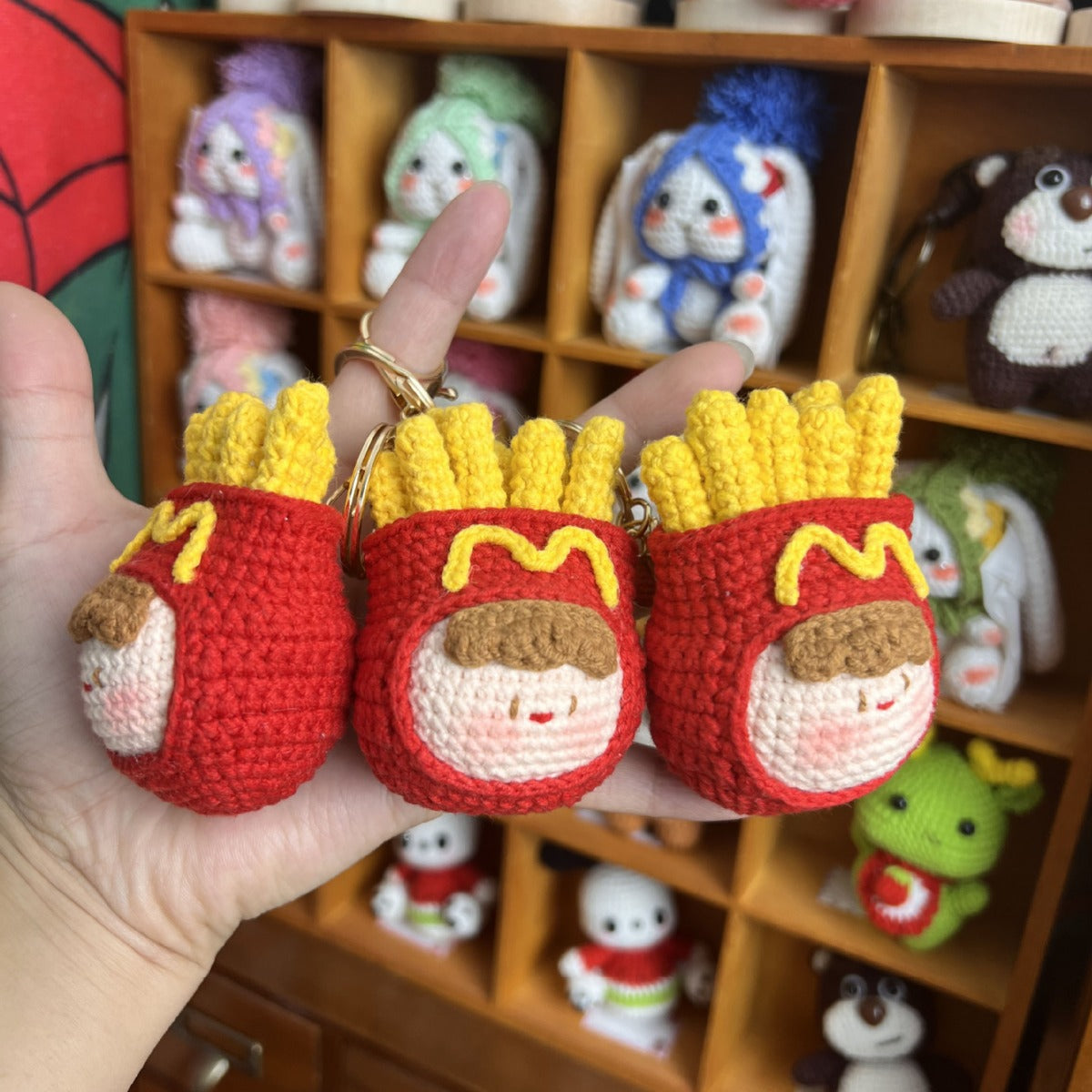 Giftwowo Handmade Yarn Crochet Pom-Pom Keychain, Bag Pendant, Creative Gift Series, Unique Handmade Accessories