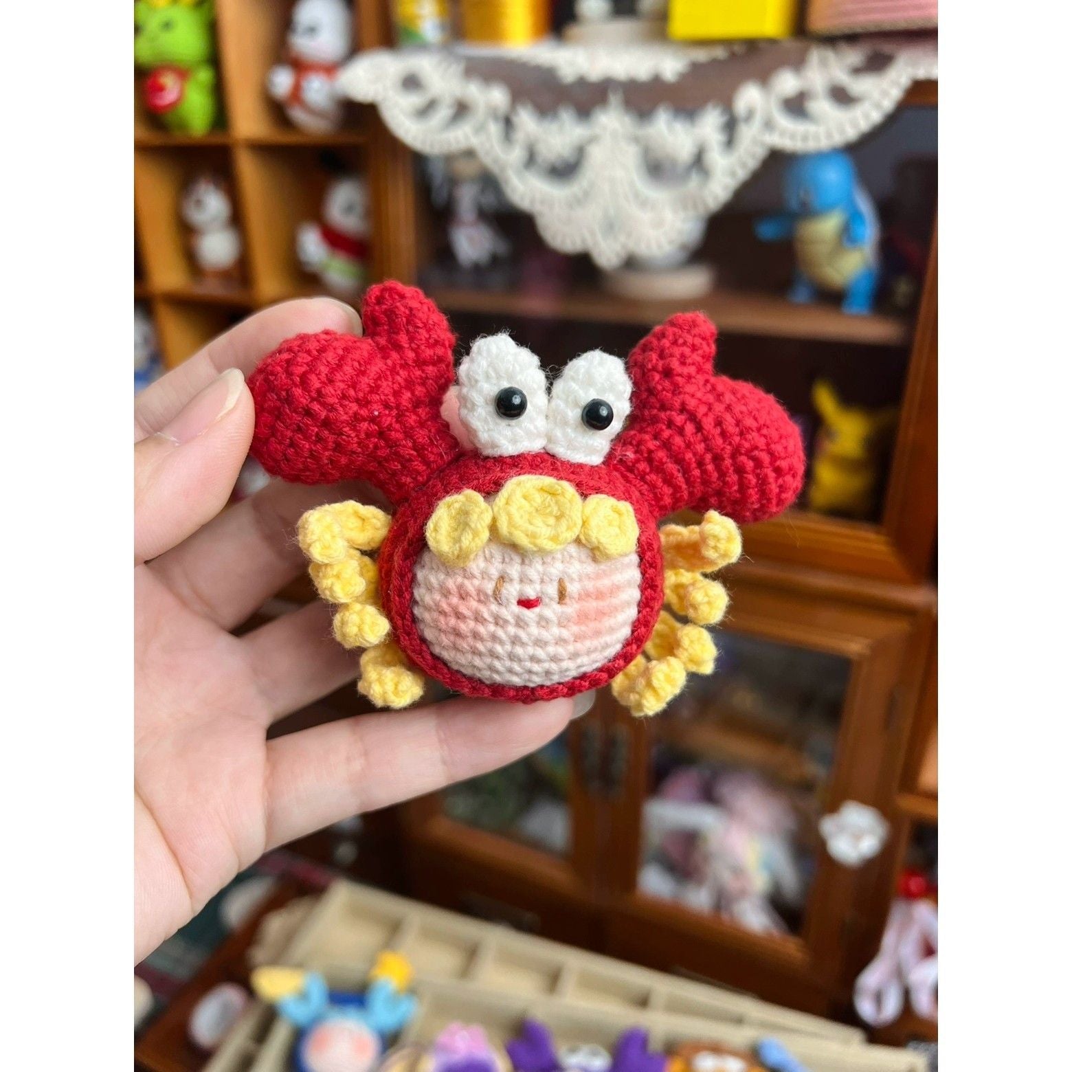 Giftwowo Handmade Zodiac Crochet Pom-Pom Keychain, Star Sign Doll Pendant, Perfect Gift for Boyfriend & Girlfriend