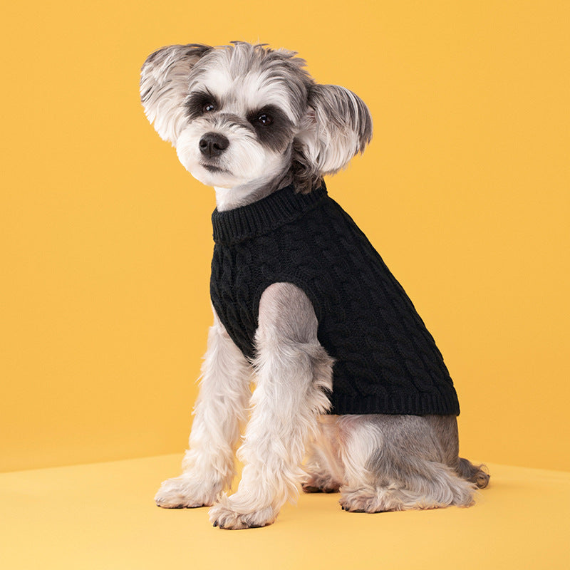 Giftwowo Pet Sweater for Fall & Winter, New Fashion Candy Color Pullover, Cute Solid Color Cable Knit, Warm Dog Clothing