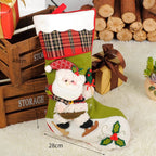 1PC Christmax Stocking Large Plush Socks Gift Socks Candy Socks Christmas Eve Bag Xmas Decorations