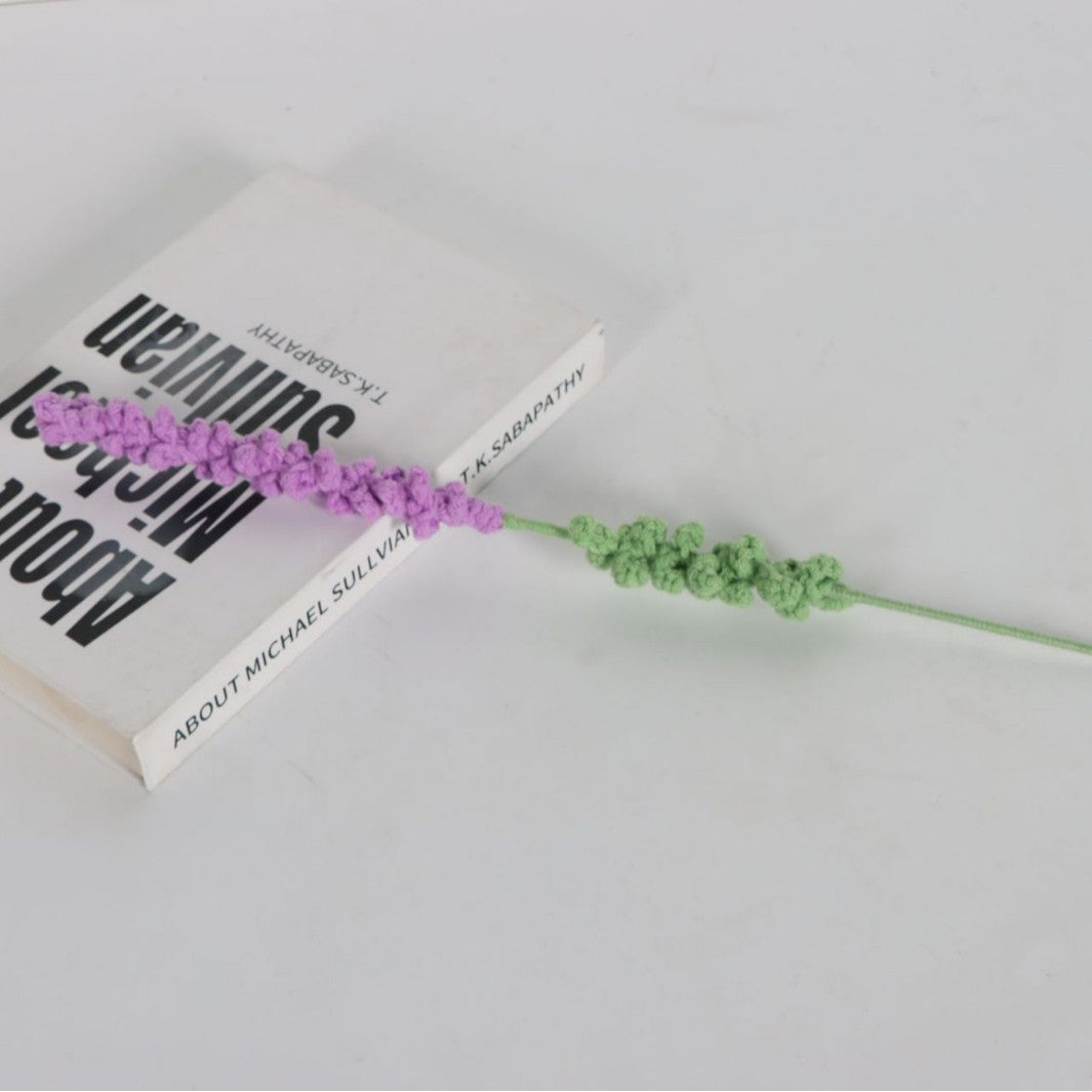 Giftwowo Handmade Lavender Yarn Flower Bouquet - Faux Lavender Flowers for Valentine's Day Gift & Home Decor