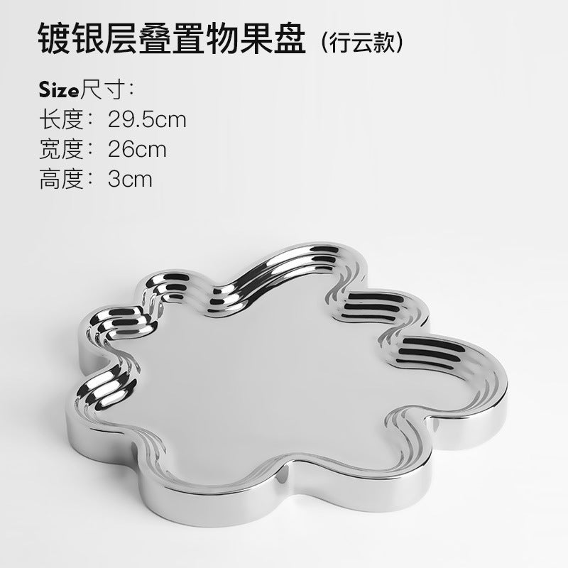 Giftwowo Exquisite Ceramic Tray Light Luxury Creative High-end Atmospheric Fruit Tray Household Gift-giving Living Room Fruit Snacks