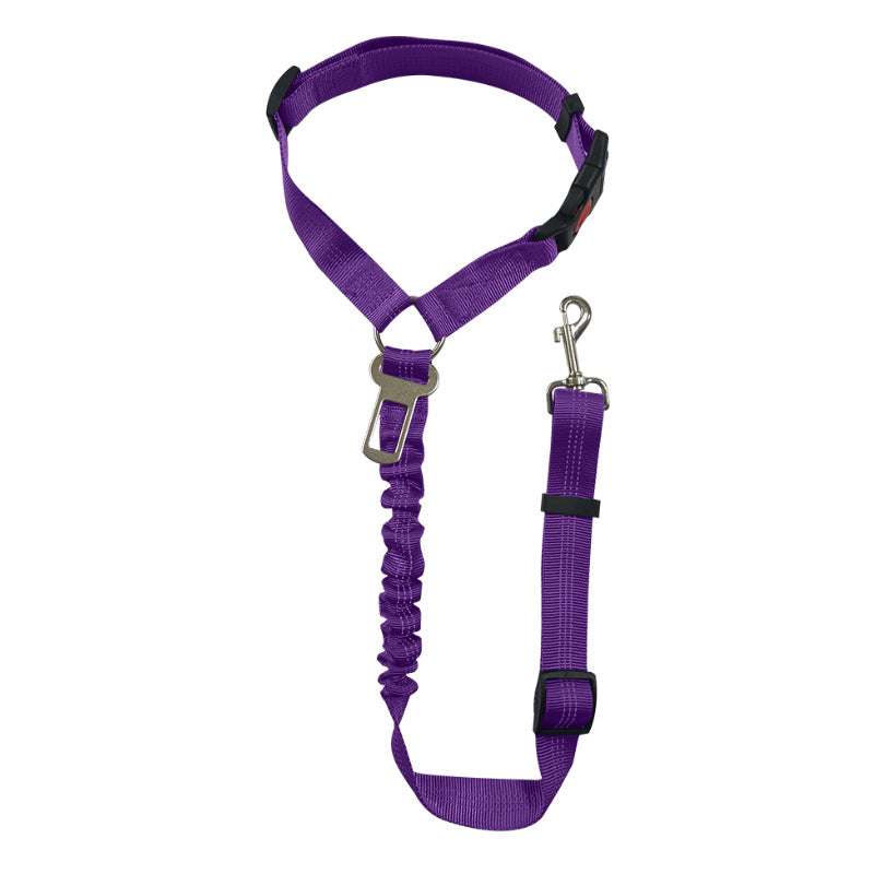 Giftwowo Car Safety Pet Leash – Elastic Retractable with Double-Sided Reflective Straps for Teddy & Pomeranian Dogs