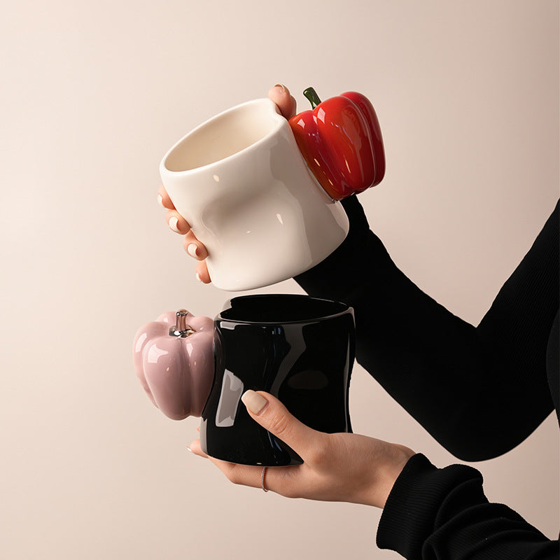 Giftwowo 1PC Fruit Mug – Creative Ceramic Water Cup, Couples Matching Mugs for Home & Office, Original Niche Birthday Gift