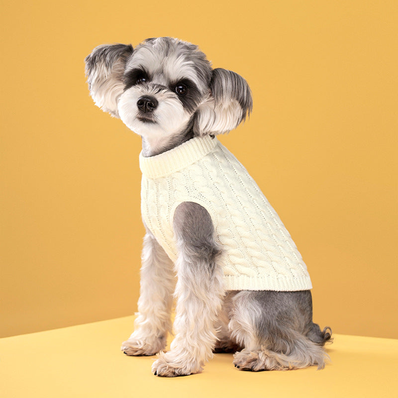 Giftwowo New Fashion Candy Color Sweater for Dogs, Cozy Solid Color Cable Knit Pullover, Cute Pet Warm Clothing