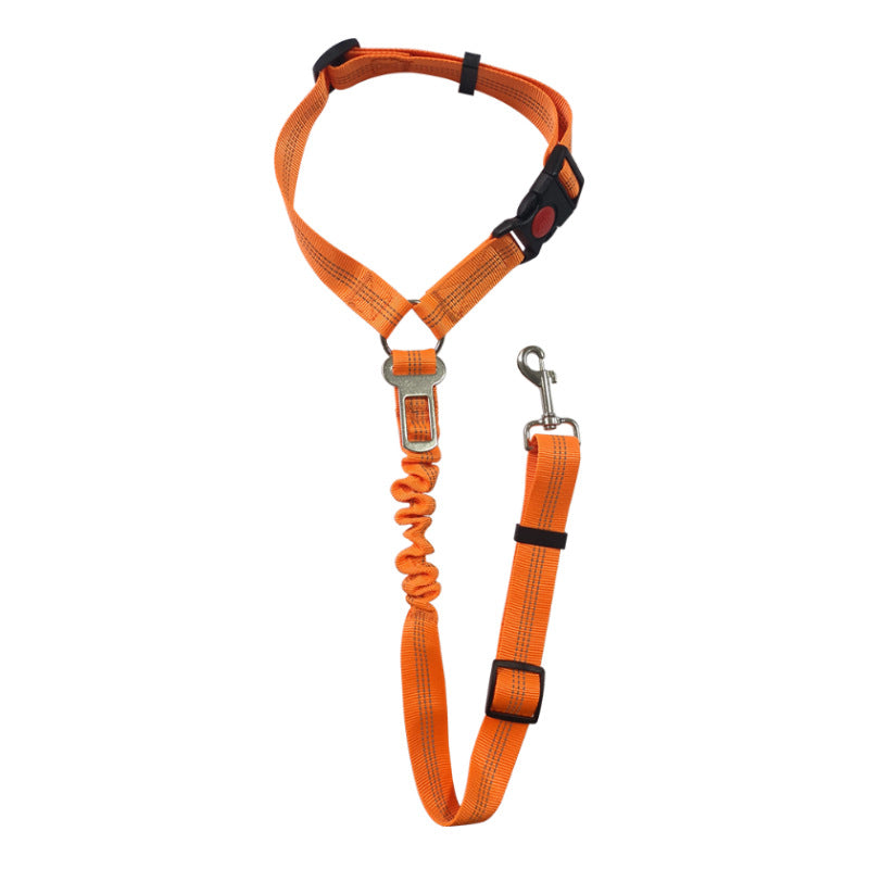 Giftwowo Car Safety Pet Leash – Elastic Retractable with Double-Sided Reflective Straps for Teddy & Pomeranian Dogs