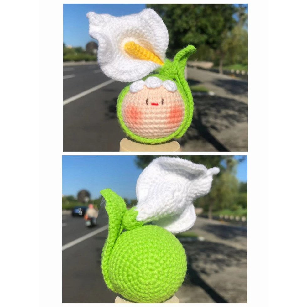 Giftwowo Handmade Yarn Flower Bouquet Dumpling Decoration – Finished DIY Crochet Gift for Teachers, Holiday Gift Idea