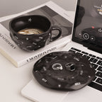 Giftwowo 1PC Irregular Ceramic Coffee Cup and Saucer Afternoon Teacup Office Home Milk Cup Water Cups for Gifts