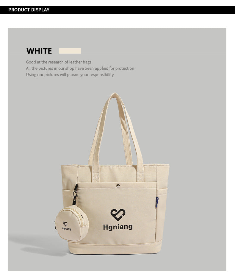 Giftwowo 1PC Canvas Bag for Women – Large Capacity Tote, Work & Commuting Shoulder Bag, Student Class Handbag