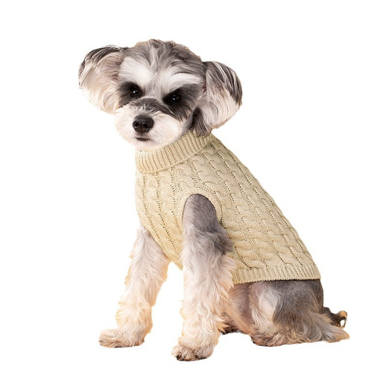 Giftwowo New Fashion Candy Color Sweater for Dogs, Cozy Solid Color Cable Knit Pullover, Cute Pet Warm Clothing