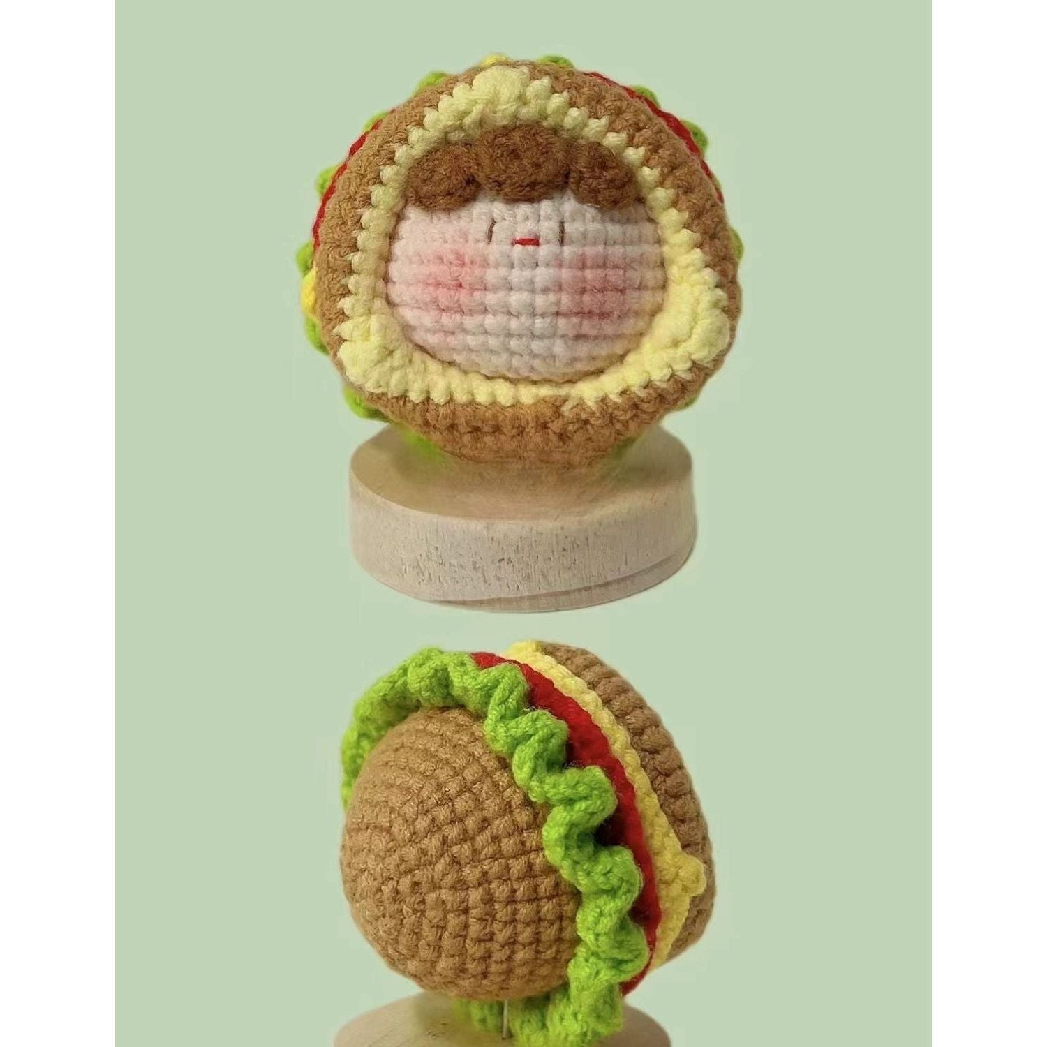 Giftwowo Pom-Pom Yarn Crochet Doll, Handmade Cute and Unique Accessory, DIY Adorable Ornament