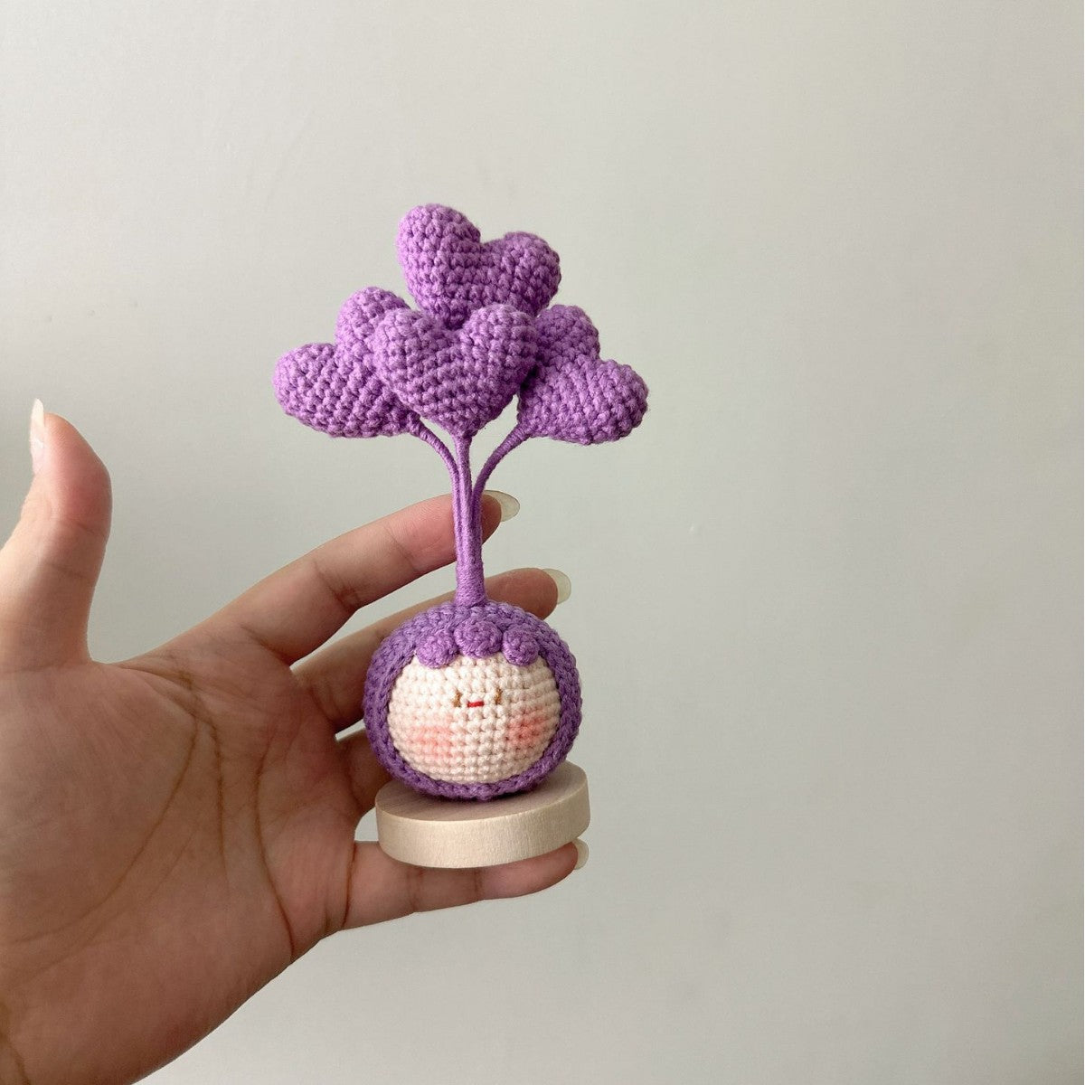 Giftwowo Handmade Yarn Flower Bouquet Dumpling Decoration – Finished DIY Crochet Gift for Teachers, Holiday Gift Idea