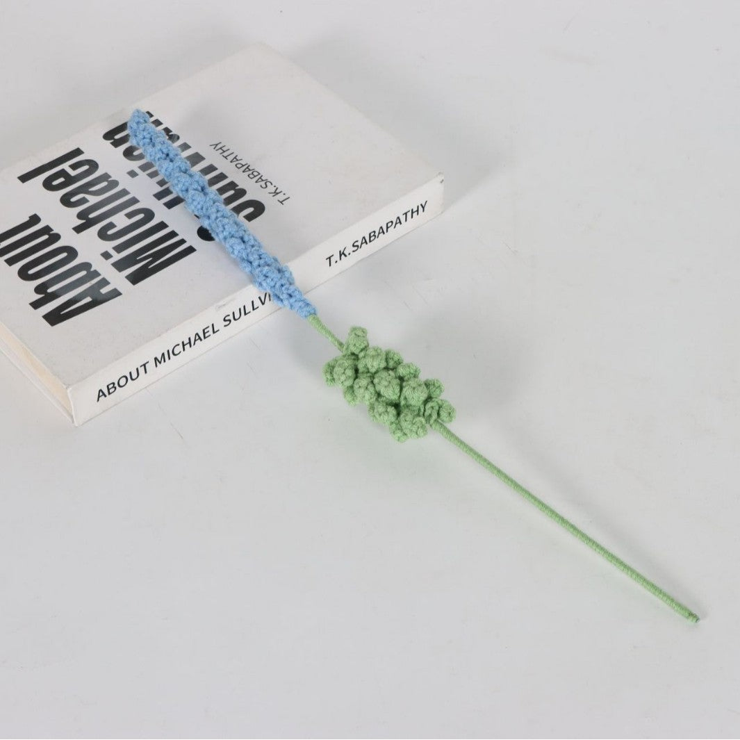 Giftwowo Handmade Lavender Yarn Flower Bouquet - Faux Lavender Flowers for Valentine's Day Gift & Home Decor