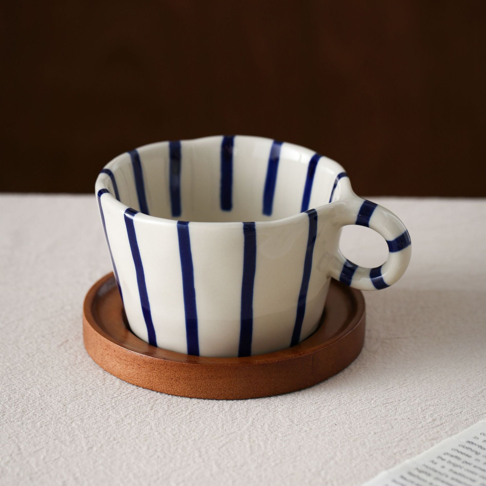 Giftwowo 1PC Japanese Retro Underglaze Colored Ceramic Coff Cup, Latte Highbrow Mug, Home Afternoon Tea Cup