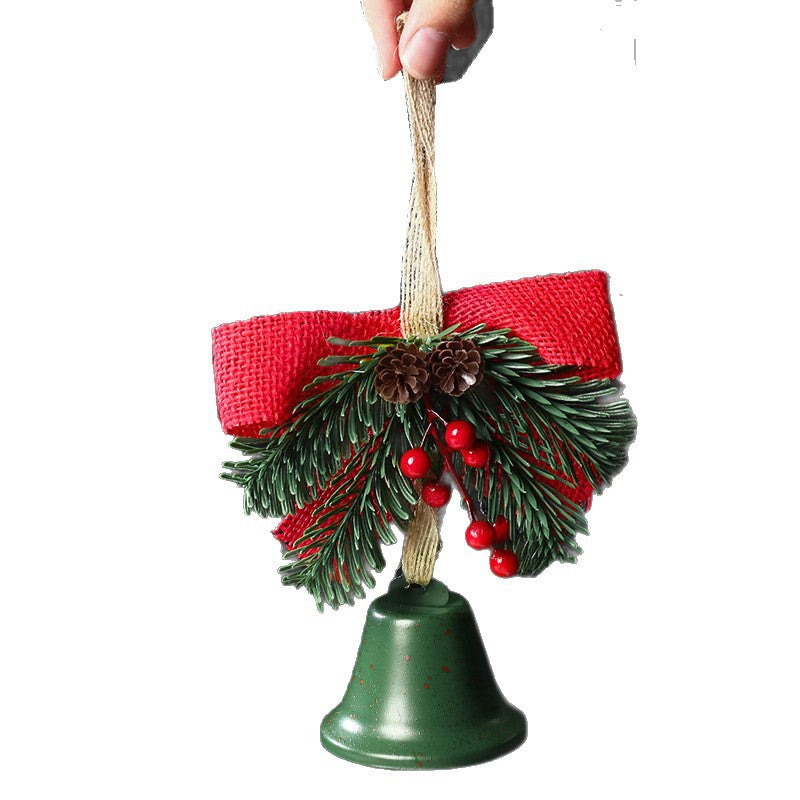 Giftwowo 1PC Christmas Bell Bow Ornament – Festive Christmas Decoration, Pinecone & Bell, Atmosphere Gift