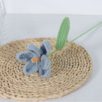 Giftwowo Handmade Crochet Yarn Tulip - Artificial Everlasting Flower, Open & Closed Blooming Yarn Tulips