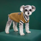 Giftwowo New Autumn and Winter Pet Clothes, Knitted Vest with V-Neck Preppy Style, Dog Outfit for Teddy and Pomeranian