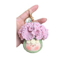 Giftwowo Finished Knitted Crochet Flower Pom-Pom Ornament, Handmade Unique Gift for Valentine's Day and Teacher's Day