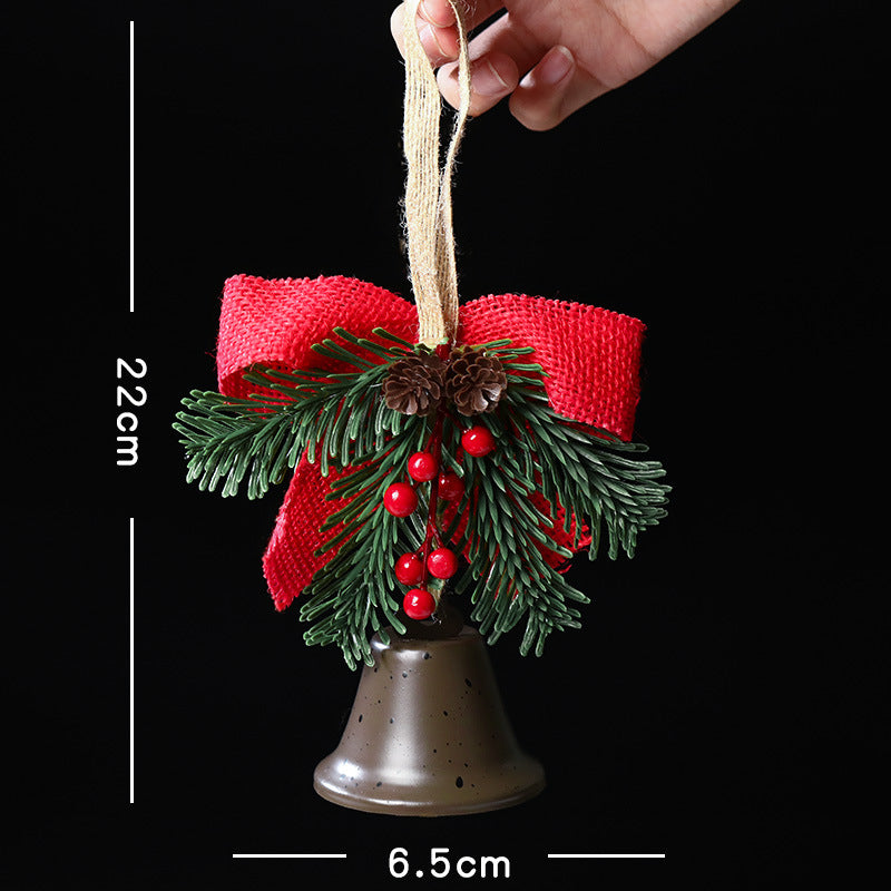 Giftwowo 1PC Christmas Bell Bow Ornament – Festive Christmas Decoration, Pinecone & Bell, Atmosphere Gift