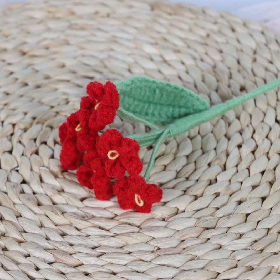 Giftwowo 1PC Forget-Me-Not Yarn Flowers – Handmade Crochet Faux Flowers, Perfect for Valentine's Day & Birthday Gifts