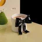 Giftwowo 1PC Lovely Bowknot Decorative Porcelain Cup Exquisite Coffee Mug Dining Table Milk Mugs Afternoon Tea Teacup Juice Cup