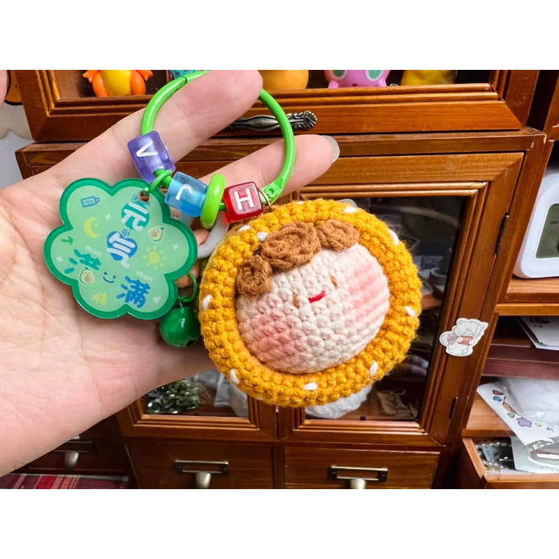 Giftwowo Handmade Yarn Crochet Pom-Pom Collection, 3D Bag Pendant & Keychain, Trendy Doll Accessories