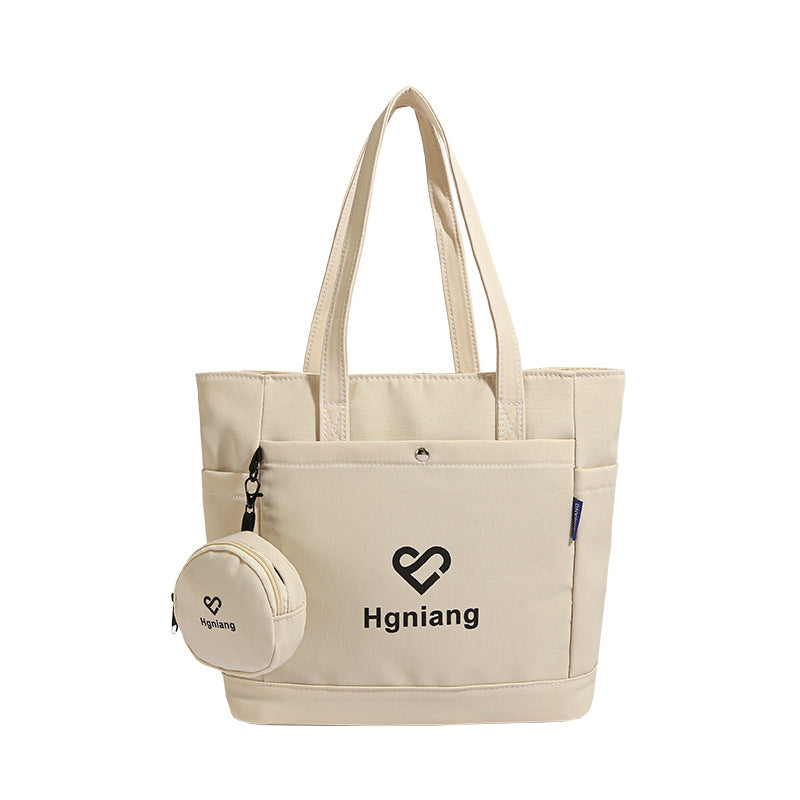 Giftwowo 1PC Canvas Bag for Women – Large Capacity Tote, Work & Commuting Shoulder Bag, Student Class Handbag