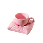 Giftwowo 1PC Niche Creative High-Design Pillow & Chubby Coffee Cup with Saucer Gift Set – Perfect for Birthday Gifts
