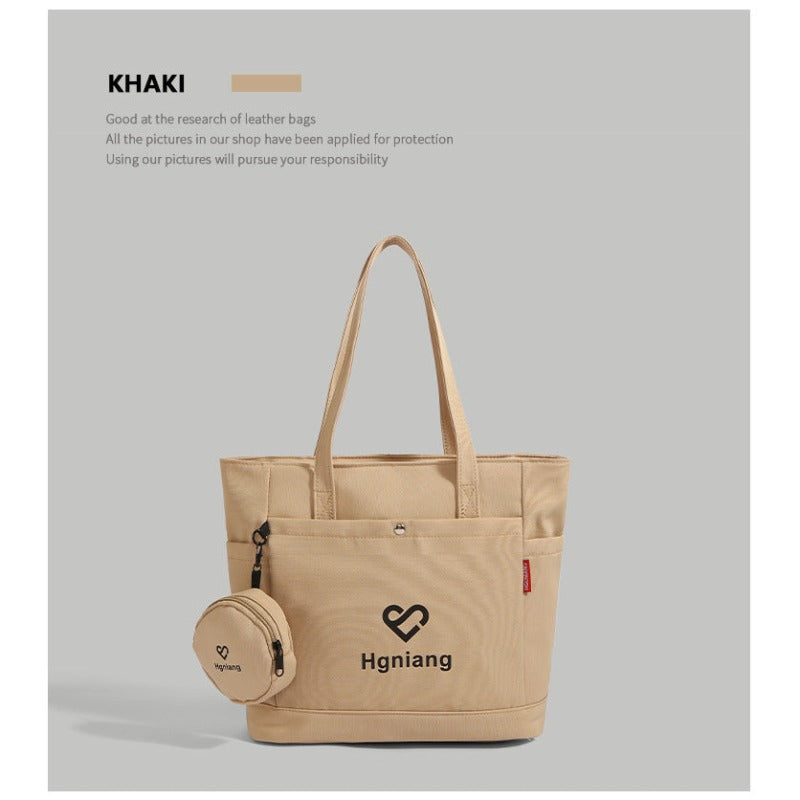 Giftwowo 1PC Canvas Bag for Women – Large Capacity Tote, Work & Commuting Shoulder Bag, Student Class Handbag