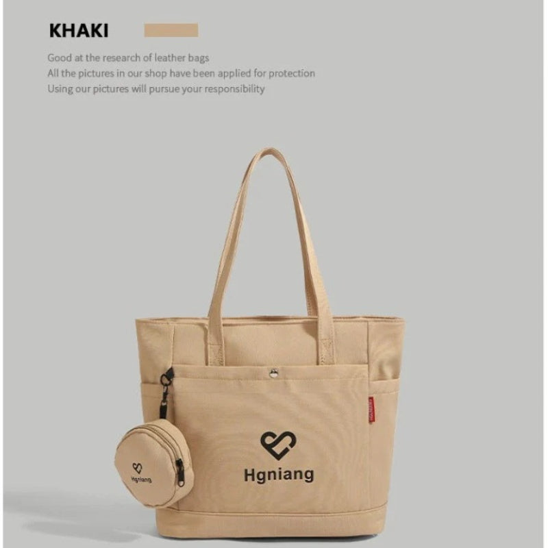 Giftwowo 1PC Canvas Bag for Women – Large Capacity Tote, Work & Commuting Shoulder Bag, Student Class Handbag