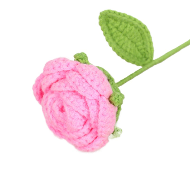 Giftwowo Handmade Yarn Rose Bouquet - Knitted Yarn Flowers for Mother's Day, Handcrafted Flower Bouquet, Crochet Yarn Roses