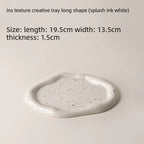 Giftwowo 1PC Ins Silver Ceramic Tray Key Storyage Jewelry Watch Display Decoration Furniture Office Decoration