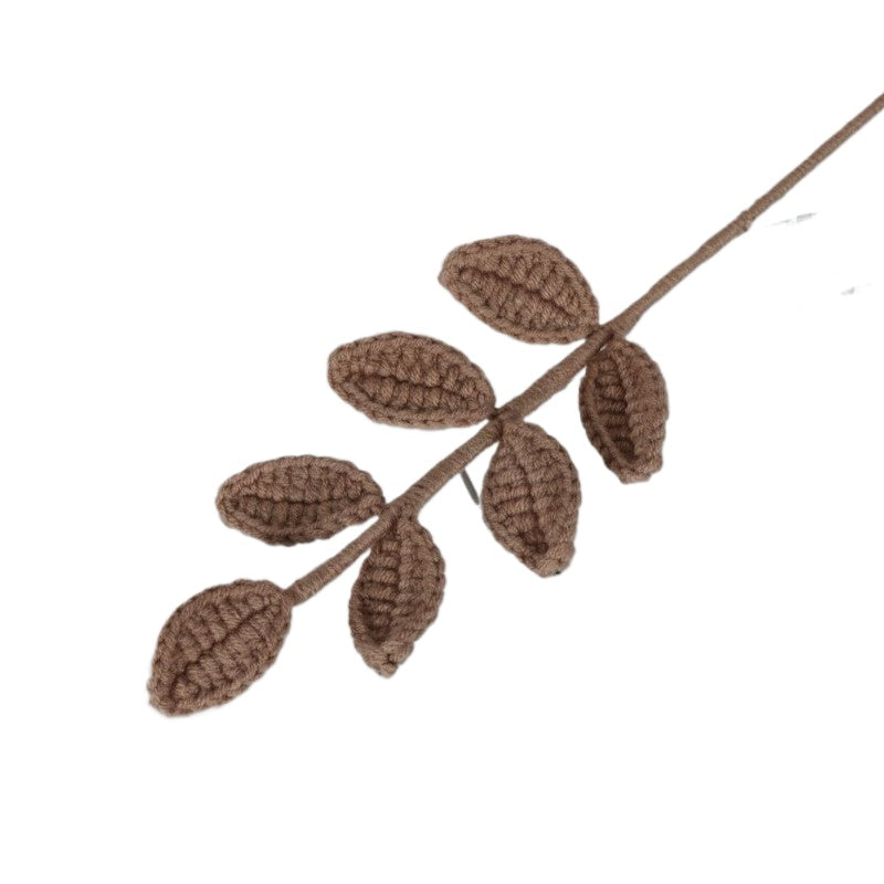 Giftwowo 1PC Eucalyptus Leaves – Handcrafted Yarn Floral Arrangement, Perfect for Living Room & Office Décor, Year-Round Woven Yarn Leaves