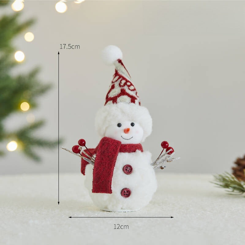 Giftwowo 1PC Christmas Snowman Decorations Cute Plush Gift Ornaments Desktop Holiday Cartoon Doll Fabric Pendant New Year Gift