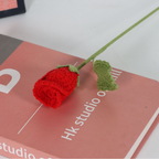 Giftwowo 1PC Handcrafted Yarn Flower Bouquet – Ready-to-Display Faux Eustoma Flowers, Crochet Floral Arrangement for Home Décor, Birthday Gift